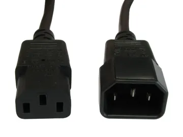 1m IEC C13 to C14 Male to Female Mains Power Extension Cord Lead Cable