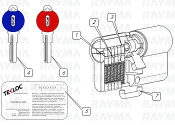 6 pins Computer key cylinder
