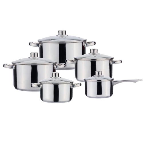 Induction stainless cooking pot and pan with handle