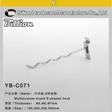 metal wire curved clothes hanging slatwall hooks