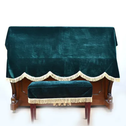 medium upright piano cover pleuche piano cover with macrame