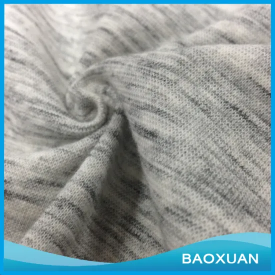CVC 60%Cotton 40%polyester space dyed grey 1*1 rib fabric knittnig for garment                        
                                                Quality Choice