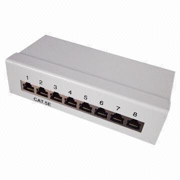 Cat5e FTP Patch Panel with 8 Ports, 6 to 50 Micro Inches Gold Plating