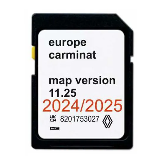 Carminat SD Card 8201753027 for Renault Scénic 2024/2025 - 8GB Map Version 11.25 Europe GPS Navigation