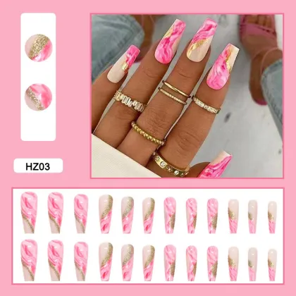 Best Quality 24pcs Artistic Thin Artificial Fingernails: Soft Gel Press-On Nails