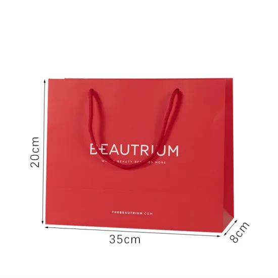 Luxury Customized Logo Printed Red Jewelry Bag with Handle