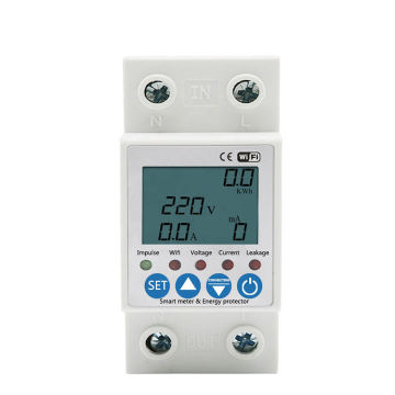 Tuya WiFi Wireless Smart IoT Electric Light Power Consumption Meter - 60A kWh LCD