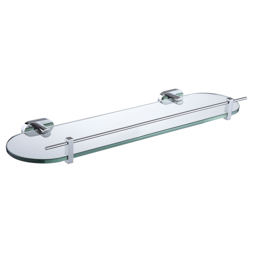 Wall Mount Chrome Finish Bathroom Glass Shelf