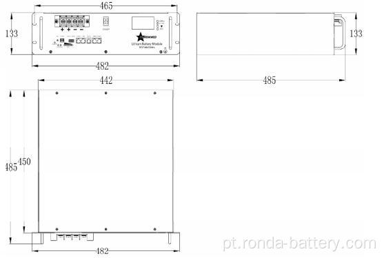 48V 50AH LIFEPO4 RACK BATERIA