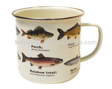 High Quality Bright Color Promotional Enamel Camping Mug