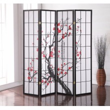 4 Panel Folding Privacy Wood Screen Room Divider