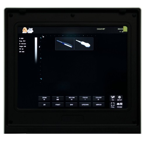 Сабака ў ветэрынарнай ультрагукавой машыне