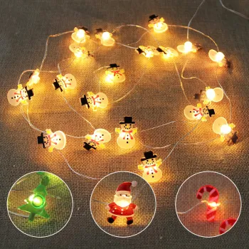 Hot Sale Fairy Christmas LED String Lights - Santa Claus Scepter, Snowflakes & Elk Socks for Indoor Wedding Decorations