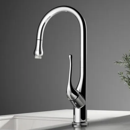 White Cold Hot Water Kitchen Faucet with Sprayer