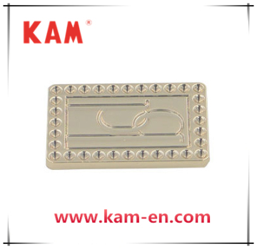 Metal Label with Shiny Color, Rectangular Shape, Fashion Design