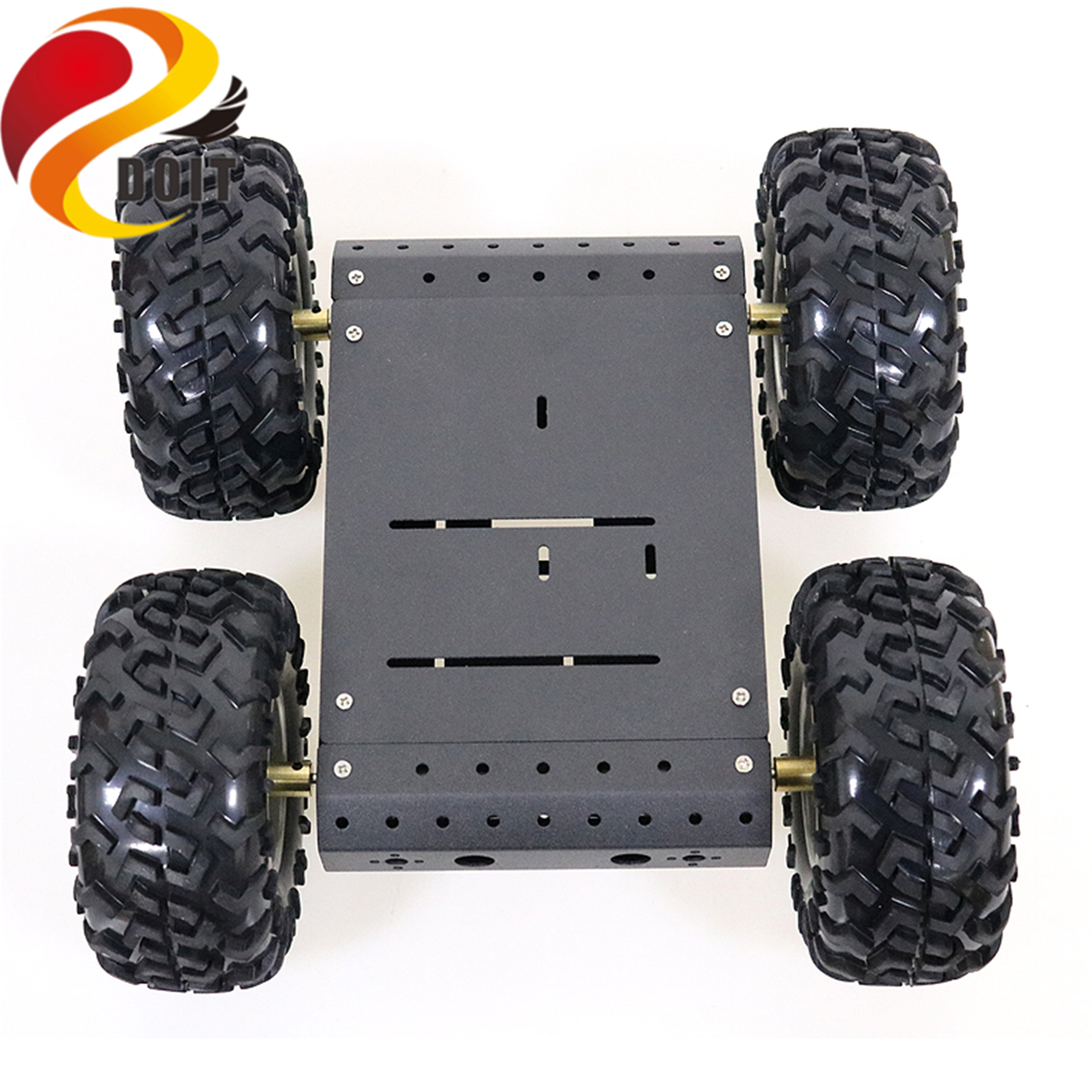SZDOIT 4WD Metal Smart Robot Car Chassis Kit 130mm Rubber Wheel High Torque DC Motor Heavy Load DIY For Arduino Education DIY