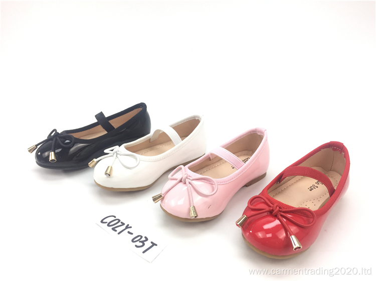 New Korean Girls' Single Shoes Bow Black