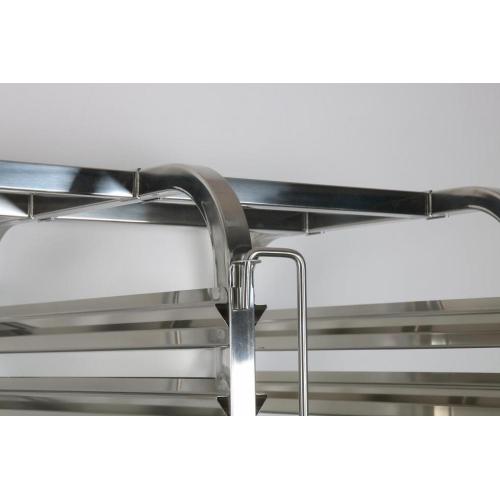 Durable stainless steel double-line tray trolley