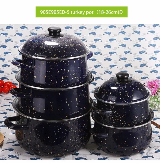 5PCS Enamel Casserole Cookware Cooking Pot Set