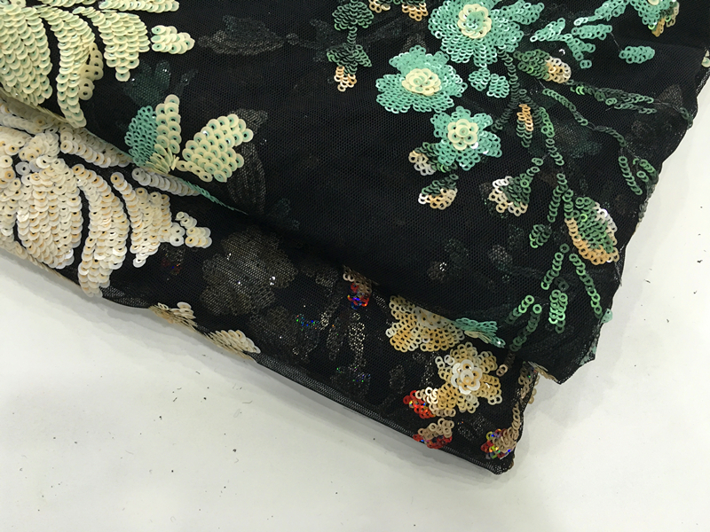 Multicolor Sequins Embroidery Fabric