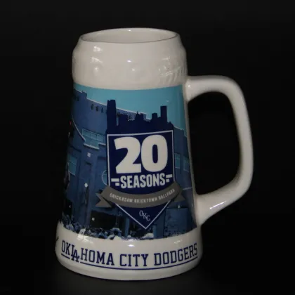 Classic White German Beer Mug with Logo