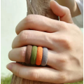 Индивидуальный дизайн текстуры дерева Силиконовые обручальные кольца