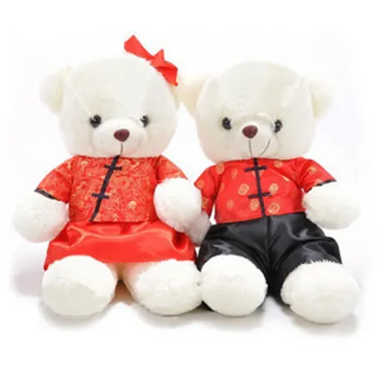 Hot Sale Fantastic A Couple of Wedding Teddy Bear With Tang Suit