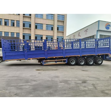 Heavy-Duty Blue Color Steel Stake Semi-Trailer