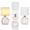 Small Night Lamps with Hollow Base Fabric Lamp-Shade