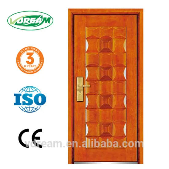 steel wooden safety door design with grill