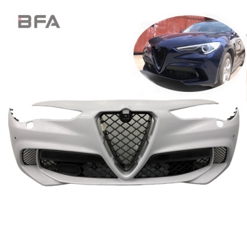 Alfa Romeo Stelvio Four-Leaf Clover Front Bumper Carbon Fiber Intake Mesh Upgrade