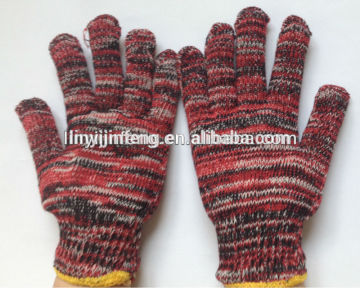 knitted colored blended gloves cotton knit work gloves with CE