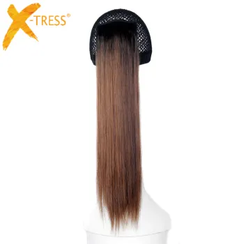 free shipping Clip holder High quality heat resistant synthetic lace web hair pieces wrap around hair ponytail