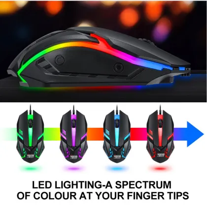 4 in1 wired keyboard and mouse headset set