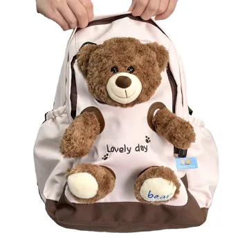 Custom High Quality Plush Toy Backpack - 45cm Plush Bear Oxford Cloth Schoolbag for Teens
