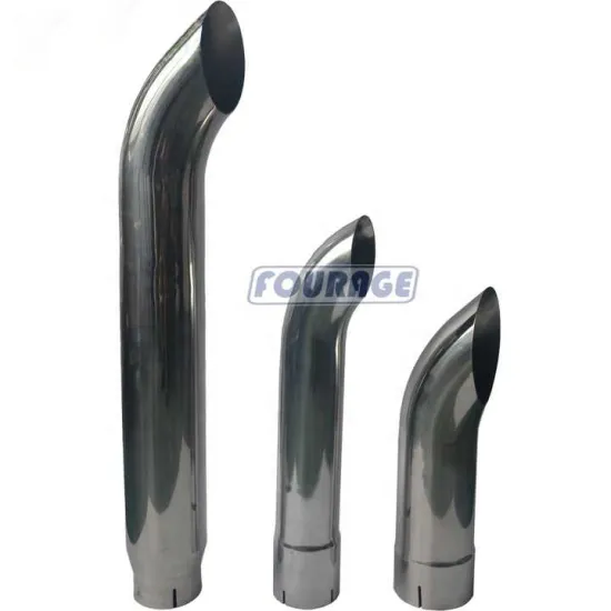 Polished Stainless Steel Curved Exhaust Stack Pipe for Pickup Trucks