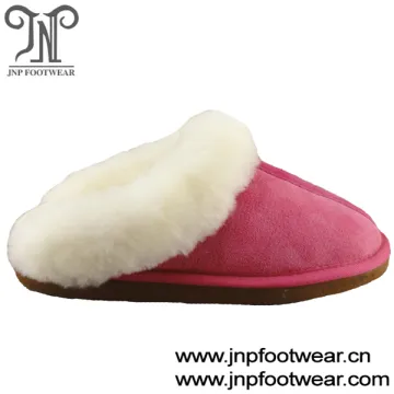 Women Scuff Suede Upper Shearling Slipper Indoor