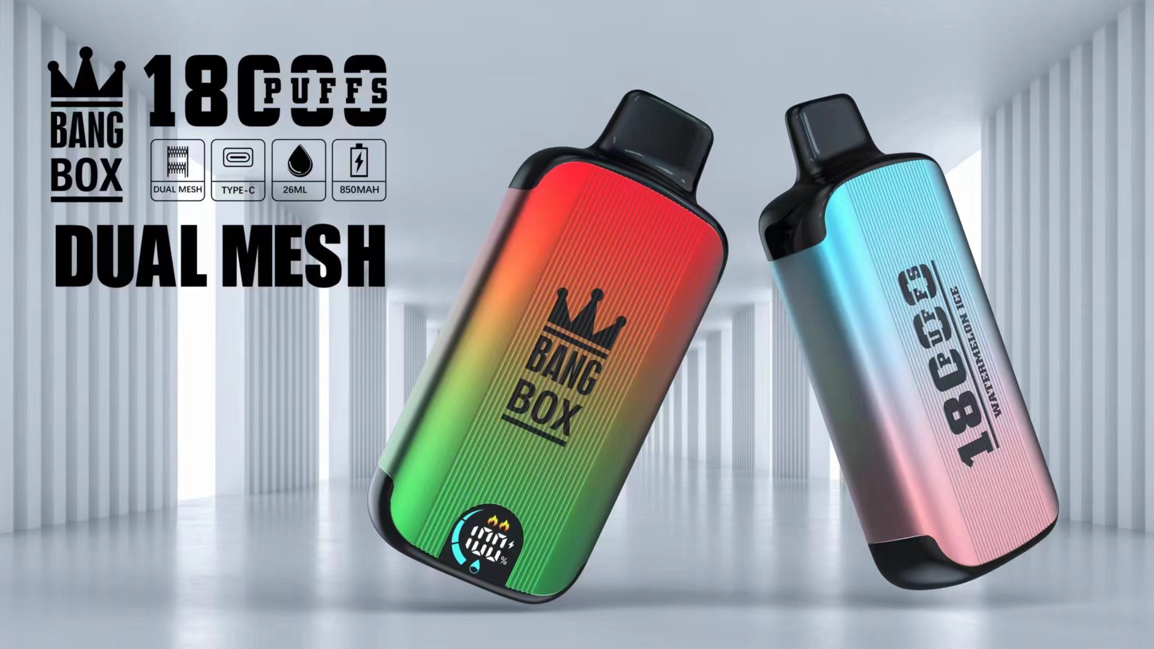 Bang Box 18000 Puffs LED exibe vape descartável