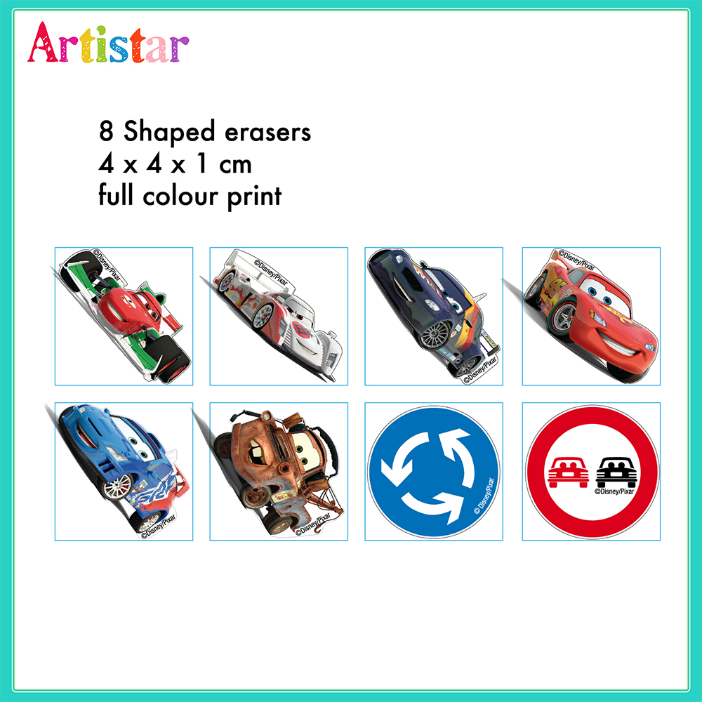 Disney Pixar Cars Blister Card 8 Pack Erasers 2