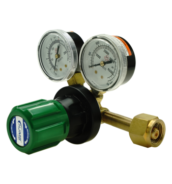 Single Stage Construction Regulator for Helium, CO2, Nitrogen, and Argon with Dual Gauges