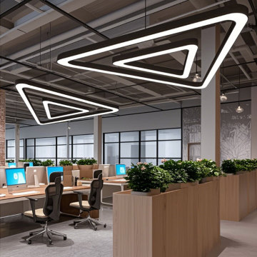 LED Triangle Linear Lights 110V-230V Metal Office Hexagonal Chandelier Pendant Lamp
