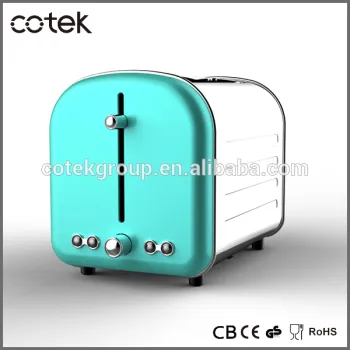 Small kitchen appliance Retro 2-Slice Toaster wide slot 1000watts stainelss steel housing .colour tiffany blue