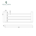 Stainless Steel Tiered Wall Mount Bathroom Organizer with Shampoo Storage and Towel Rack