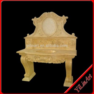 Yellow Marble Stone Wash Basin Design