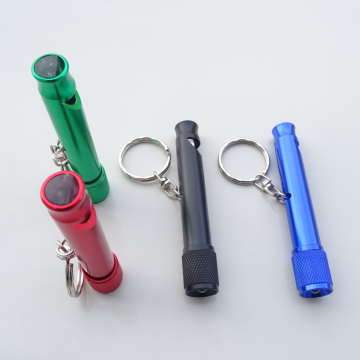Custom Mini LED Flashlight Keychains with Whistle and Custom Logo: Hot Sell Aluminum Design