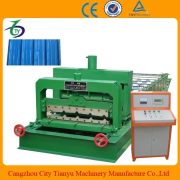 Latest model glazed tile building material metal sheet cold forming machinecorrugated roof making machine