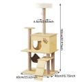 Eco Friendly Luxury Cat Tree Wooden Indoor Scratching Tower Multi Level Climbing House Natural Fiber Surface Comfortable Carton