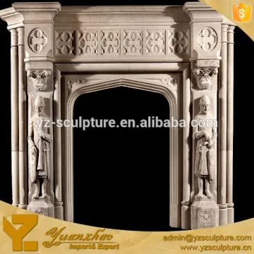 Carving soliders Sandstone Fireplace mantel for sale