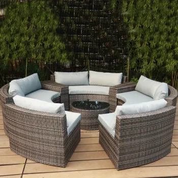 Aluminum Wicker Rattan Courtyard Combination Leisure Garden Sofa Set