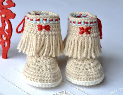 Baby Crochet Booties Photo Native American Style Baby Shoes